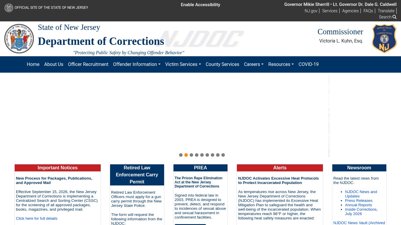 New Jersey Department of Corrections Inmate Search