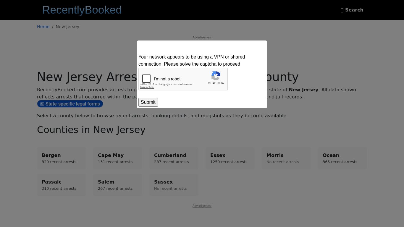 Recent bookings, Arrests, Mugshots in New Jersey - Recently Booked